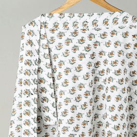 White - Sanganeri Block Printed Cotton Wrap Around Skirt 05