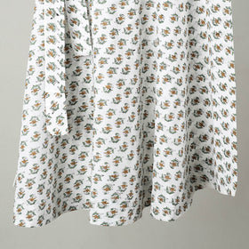 White - Sanganeri Block Printed Cotton Wrap Around Skirt 05