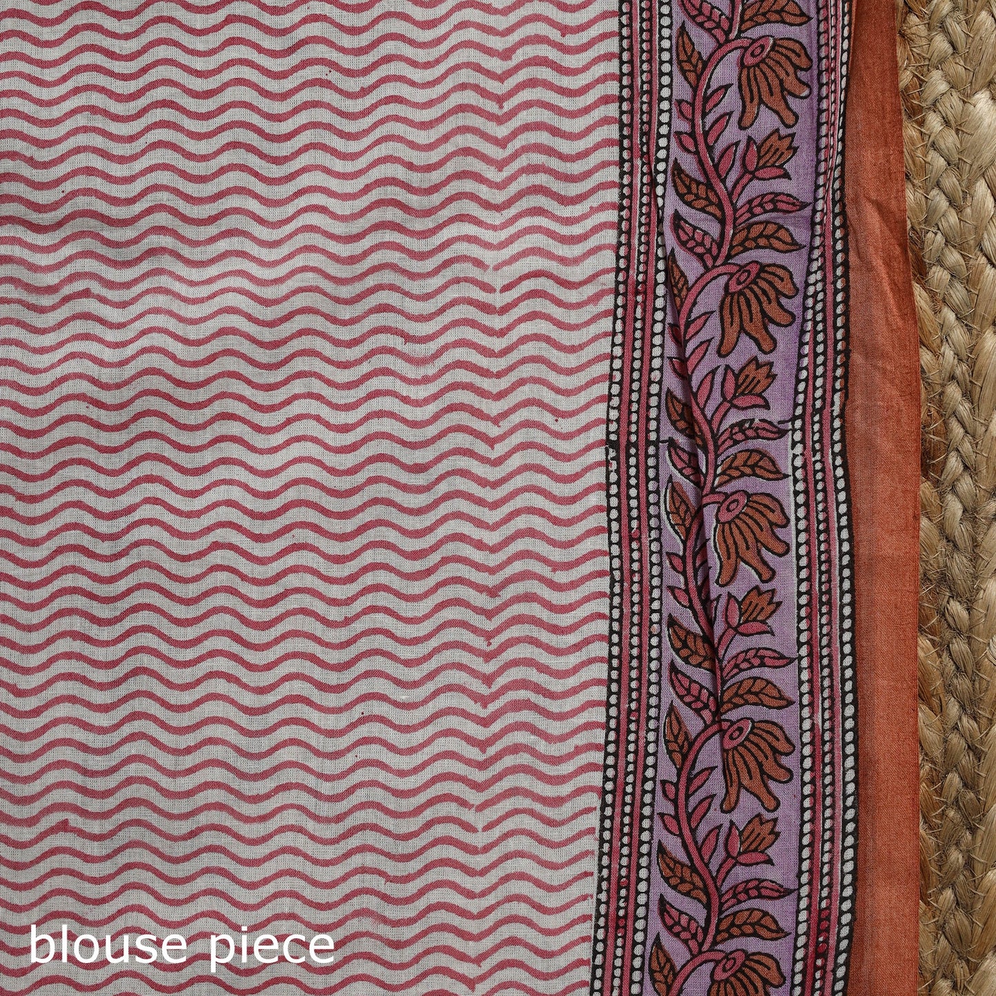 White - sanganeri printed mul cotton saree - handcrafted