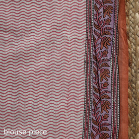 White - sanganeri printed mul cotton saree - handcrafted