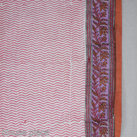 Buy Block Printed Mul Cotton Sanganeri Saree