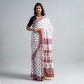 Buy Block Printed Mul Cotton Sanganeri Saree