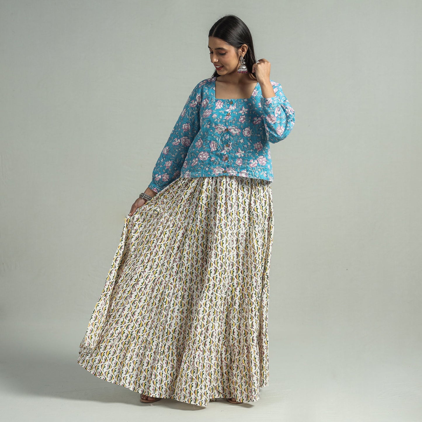 sanganeri long skirt 