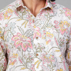  Sanganeri Block Printing Cotton Men Full Sleeve Shirt 