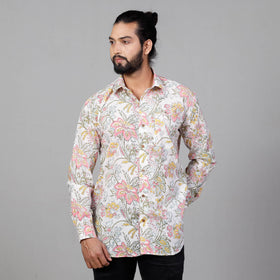  Sanganeri Block Printing Cotton Men Full Sleeve Shirt 