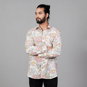  Sanganeri Block Printing Cotton Men Full Sleeve Shirt 