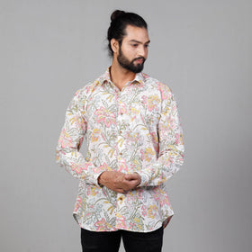  Sanganeri Block Printing Cotton Men Full Sleeve Shirt 