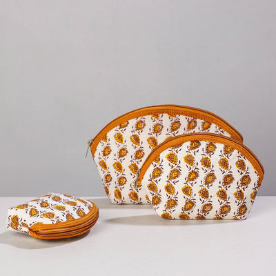  Sanganeri Block Printing Cotton Toiletry Bags 