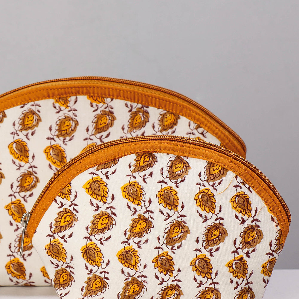  Sanganeri Block Printing Cotton Toiletry Bags 