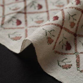 Off white - sanganeri pure wool fabric 02 - handcrafted