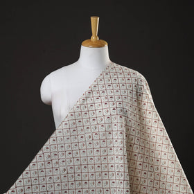 Off white - sanganeri pure wool fabric 02 - handcrafted