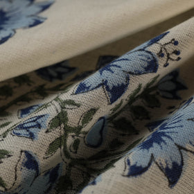 Buy Off White Sanganeri Block Print Pure Wool Fabric Online