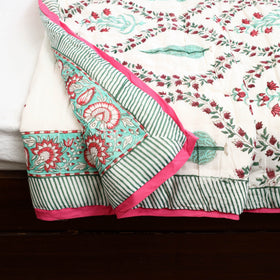  Sanganeri Reversible Double Soft Cotton Quilt/Blanket