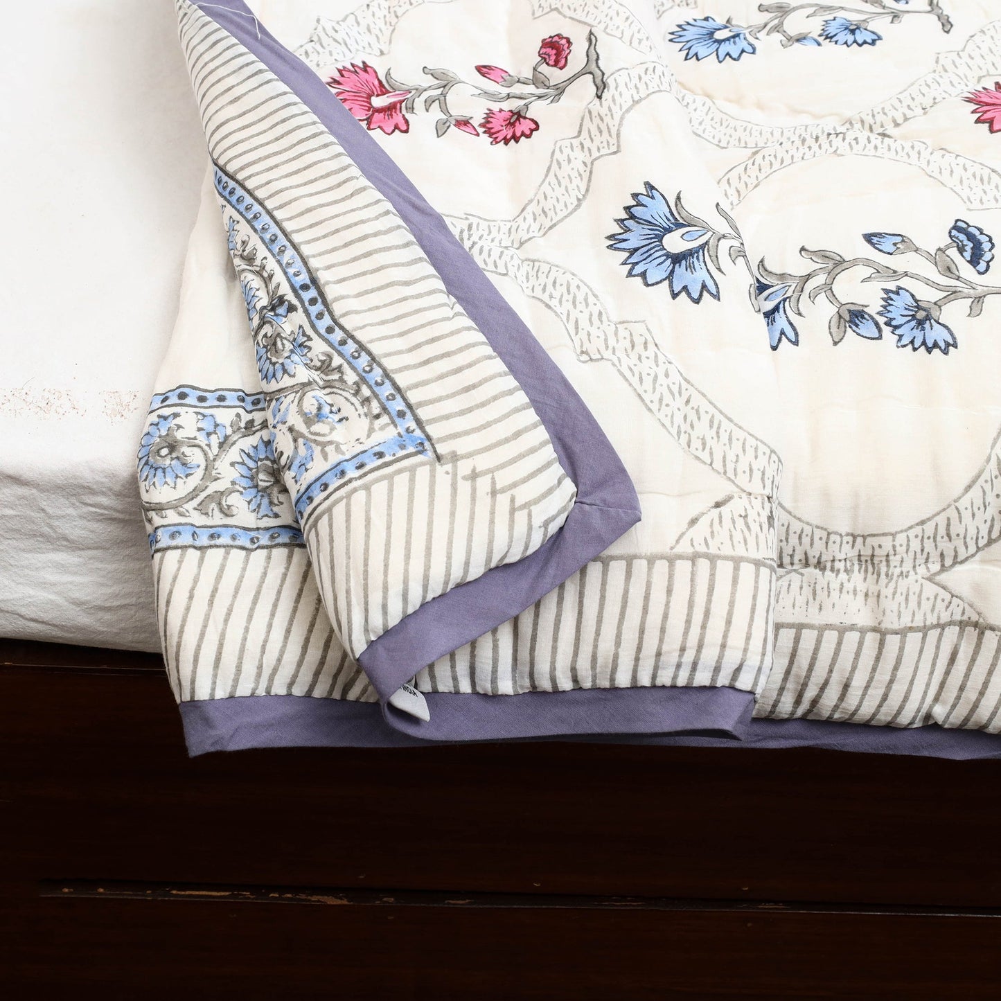  Sanganeri Reversible Single Soft Cotton Quilt/Blanket