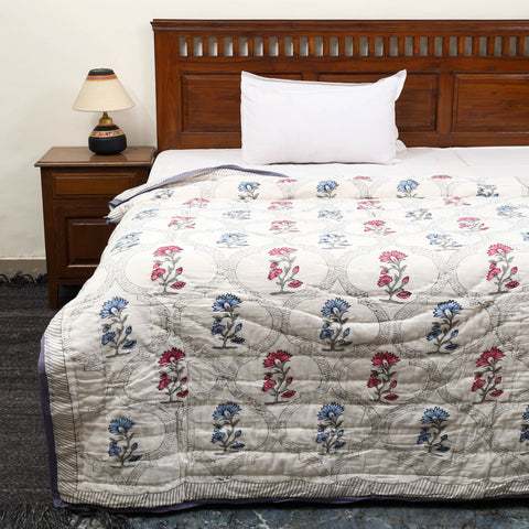  Sanganeri Reversible Single Soft Cotton Quilt/Blanket