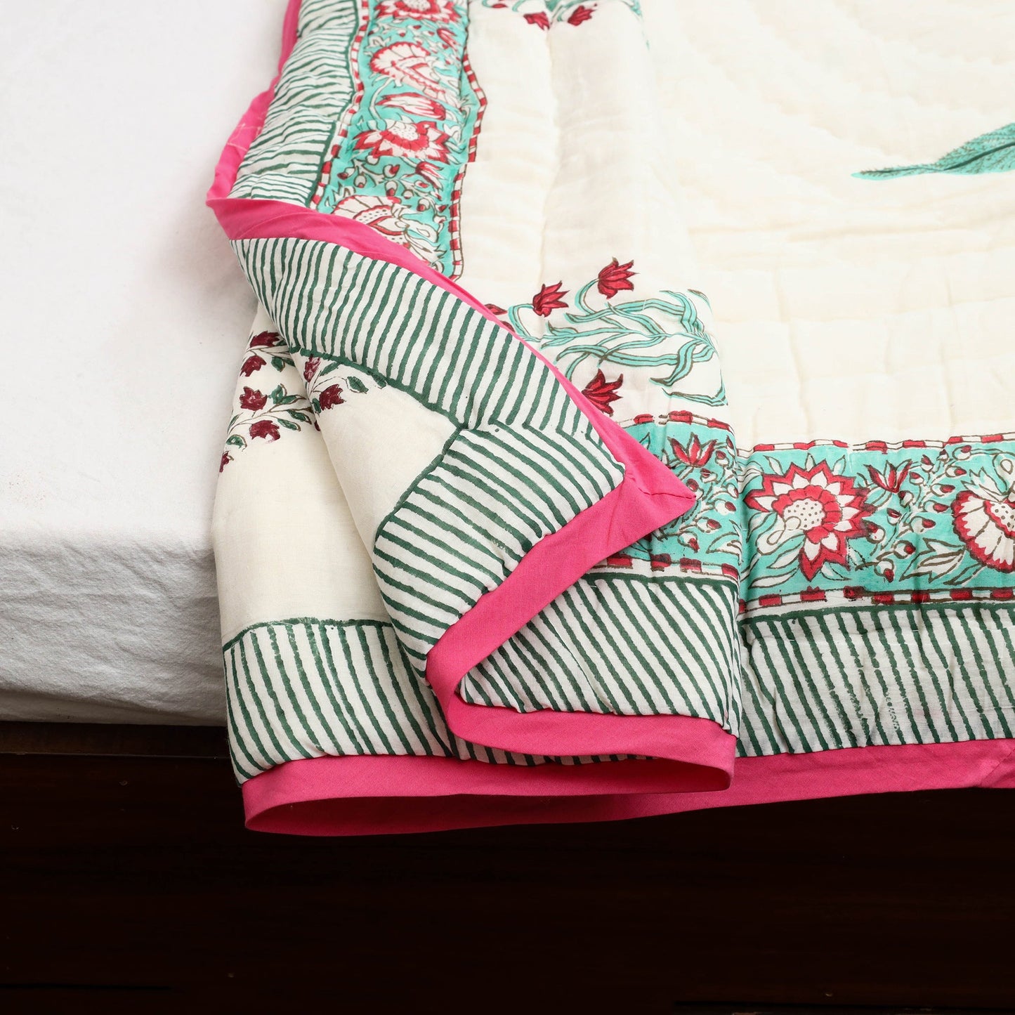  Sanganeri Reversible Single Soft Cotton Quilt/Blanket