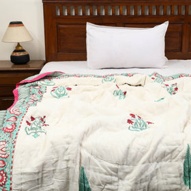  Sanganeri Reversible Single Soft Cotton Quilt/Blanket