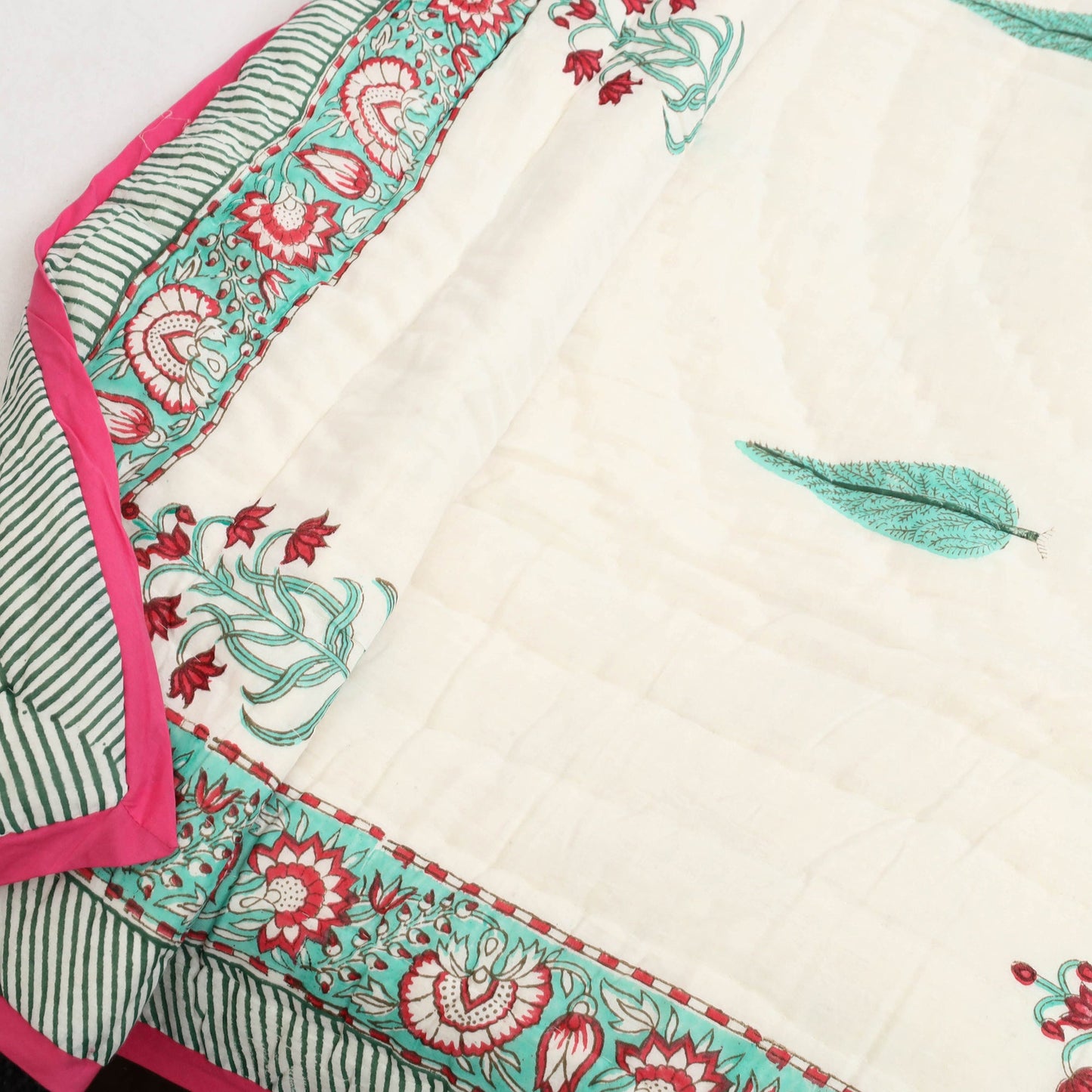  Sanganeri Reversible Single Soft Cotton Quilt/Blanket