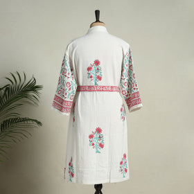 Buy Sanganeri Block Print Waffle Weave Handwoven Bath Robe