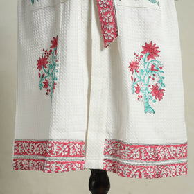 Buy Sanganeri Block Print Waffle Weave Handwoven Bath Robe