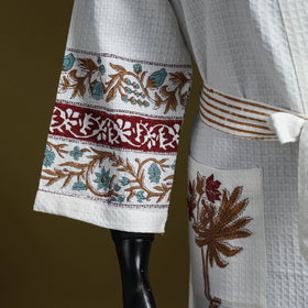 Sanganeri waffle weave handwoven bath robe 02 - handcrafted