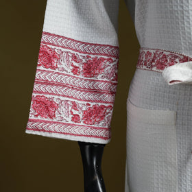 Sanganeri waffle weave handwoven bath robe 03 - handcrafted