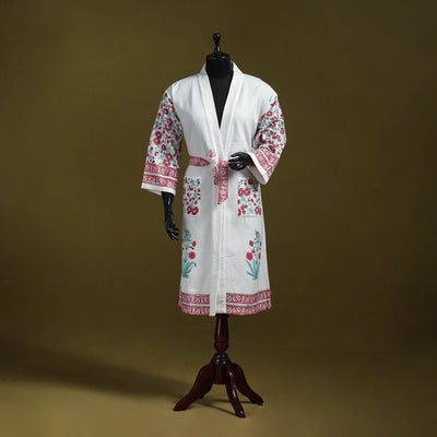 Sanganeri waffle weave handwoven bath robe 05 - handcrafted