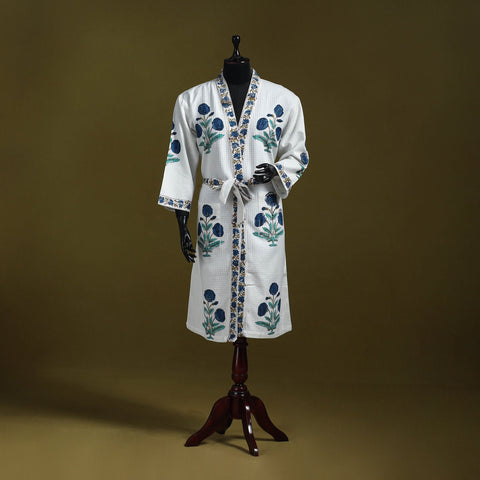 Sanganeri waffle weave handwoven bath robe 06 - handcrafted