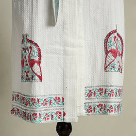 Buy Sanganeri Block Print Waffle Weave Handwoven Bath Robe