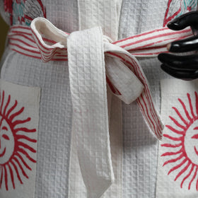 Sanganeri waffle weave handwoven bath robe 09 - handcrafted