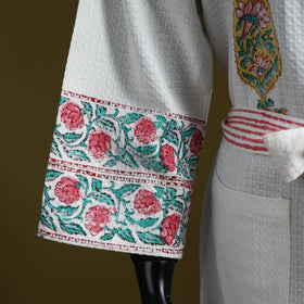 Sanganeri waffle weave handwoven bath robe 16 - handcrafted