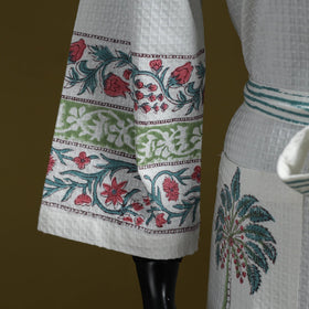 Sanganeri waffle weave handwoven bath robe 19 - handcrafted