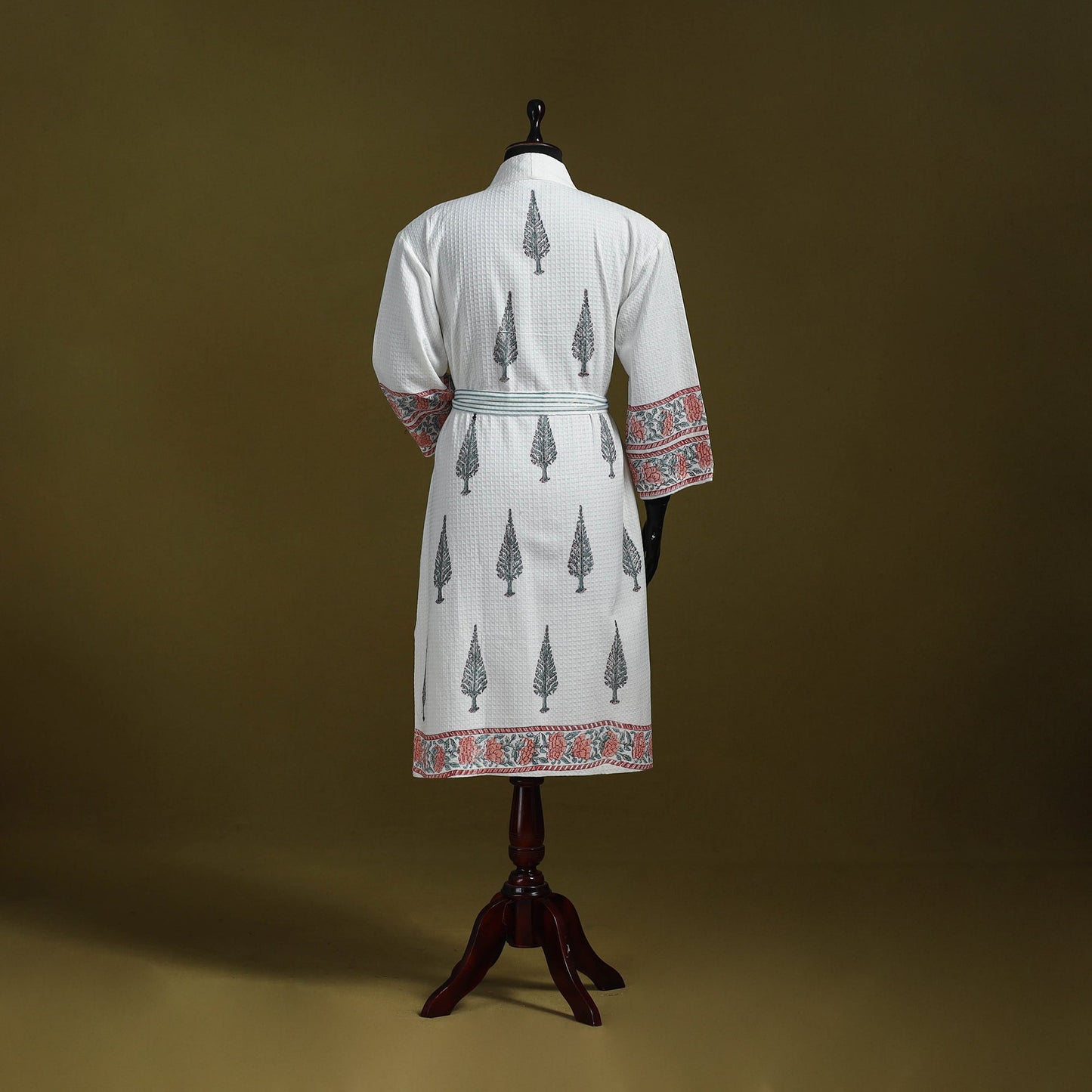 Sanganeri waffle weave handwoven bath robe 25 - handcrafted