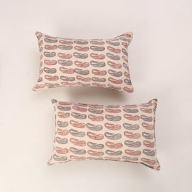 Off white - set of 2 bagh cotton pillow covers 22