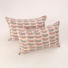 Off white - set of 2 bagh cotton pillow covers 22