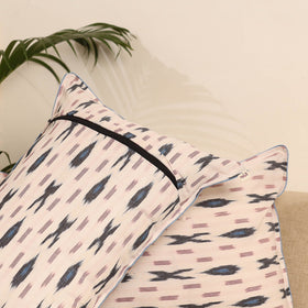 White - set of 2 pochampally ikat weave pillow covers 26