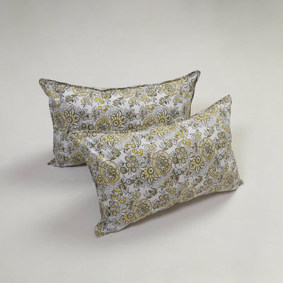 White - set of 2 sanganeri cotton pillow covers 04