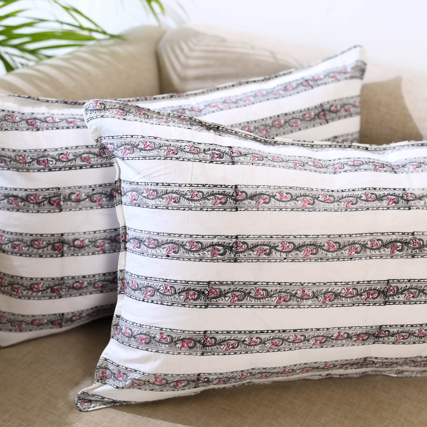Buy Set of 2 Sanganeri Block Print Pillow Covers