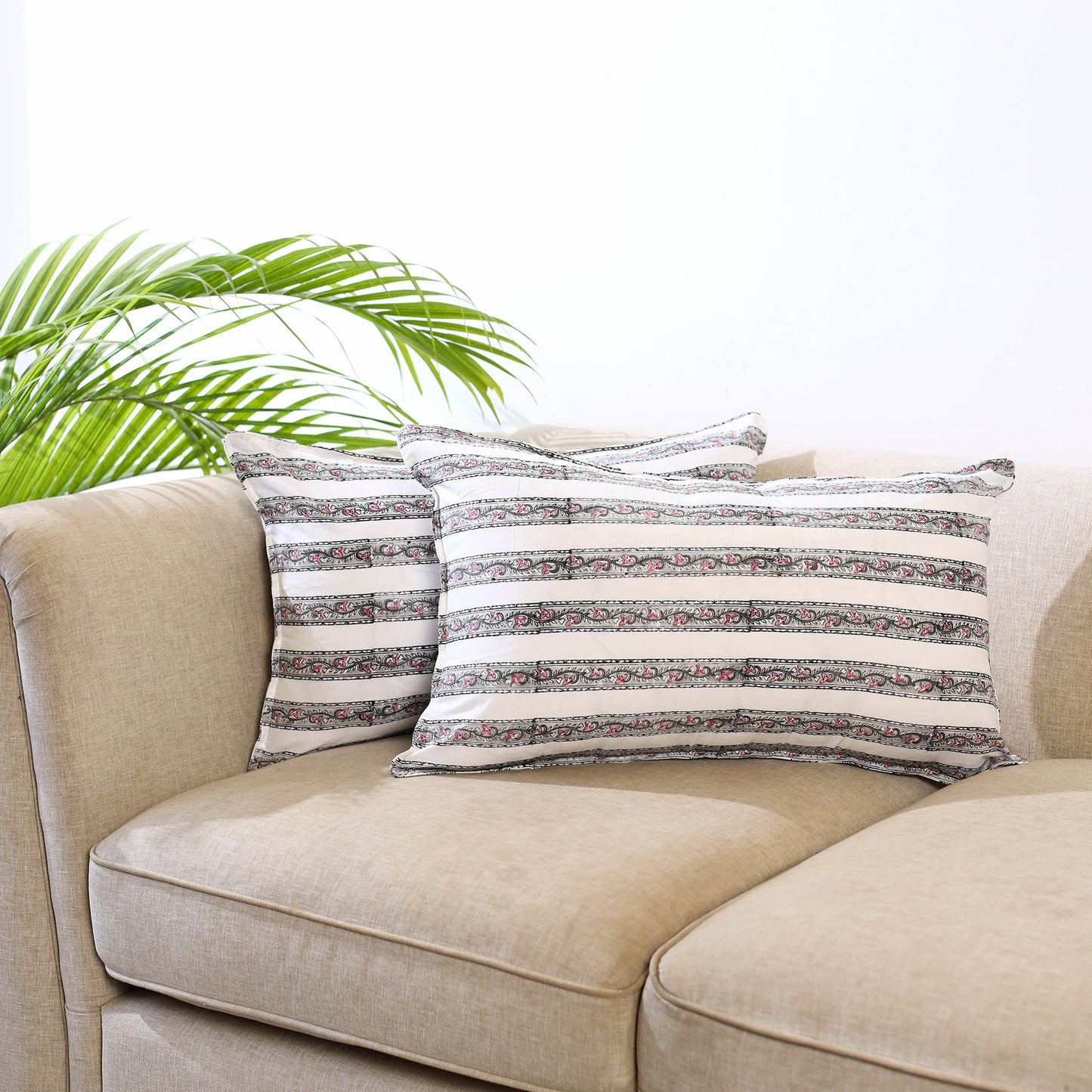 Buy Set of 2 Sanganeri Block Print Pillow Covers