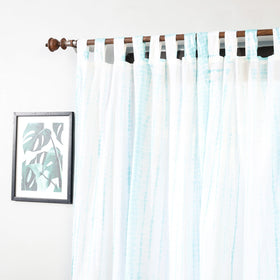 White - Set of 2 Shibori Tie-Dye Cotton Door Curtain