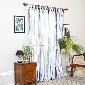 White - Set of 2 Shibori Tie-Dye Cotton Door Curtain