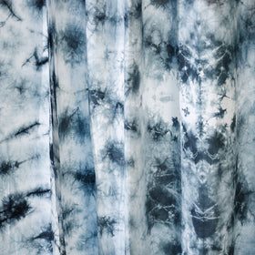 White - set of 2 shibori tie-dye cotton door curtain (6.6 x