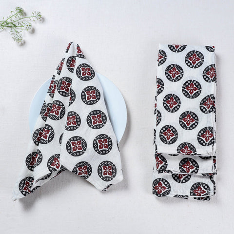  White Handmade Cotton Fabric Table Napkins 