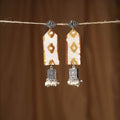 White Shaheen GS Fabart Handmade Earrings