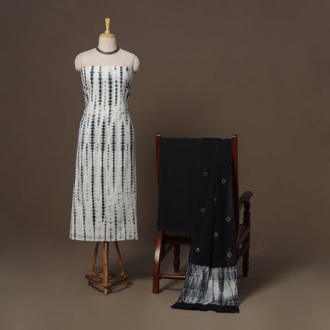 Shibori tie-dye cotton 3pc unstitched dress material 57