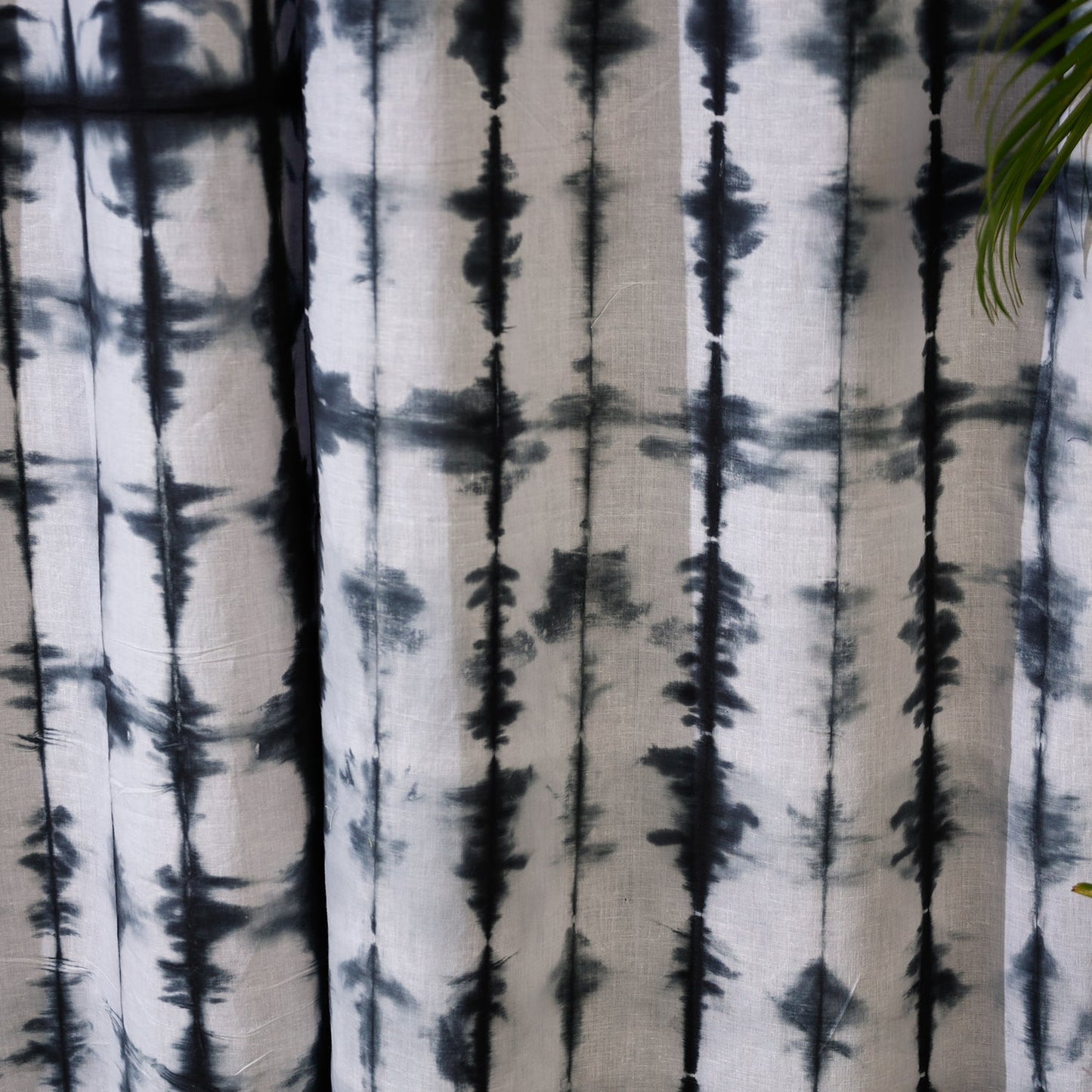 White - shibori tie-dye cotton door curtain (7 x 3 feet)