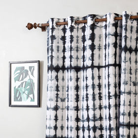 White - shibori tie-dye cotton door curtain (7 x 3 feet)