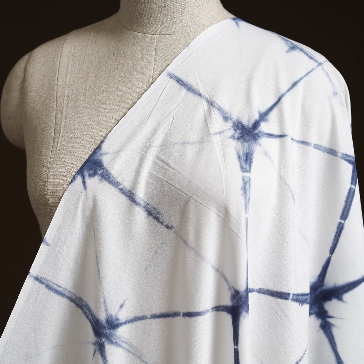 Shibori tie-dye pure mul cotton fabric 02 - handcrafted