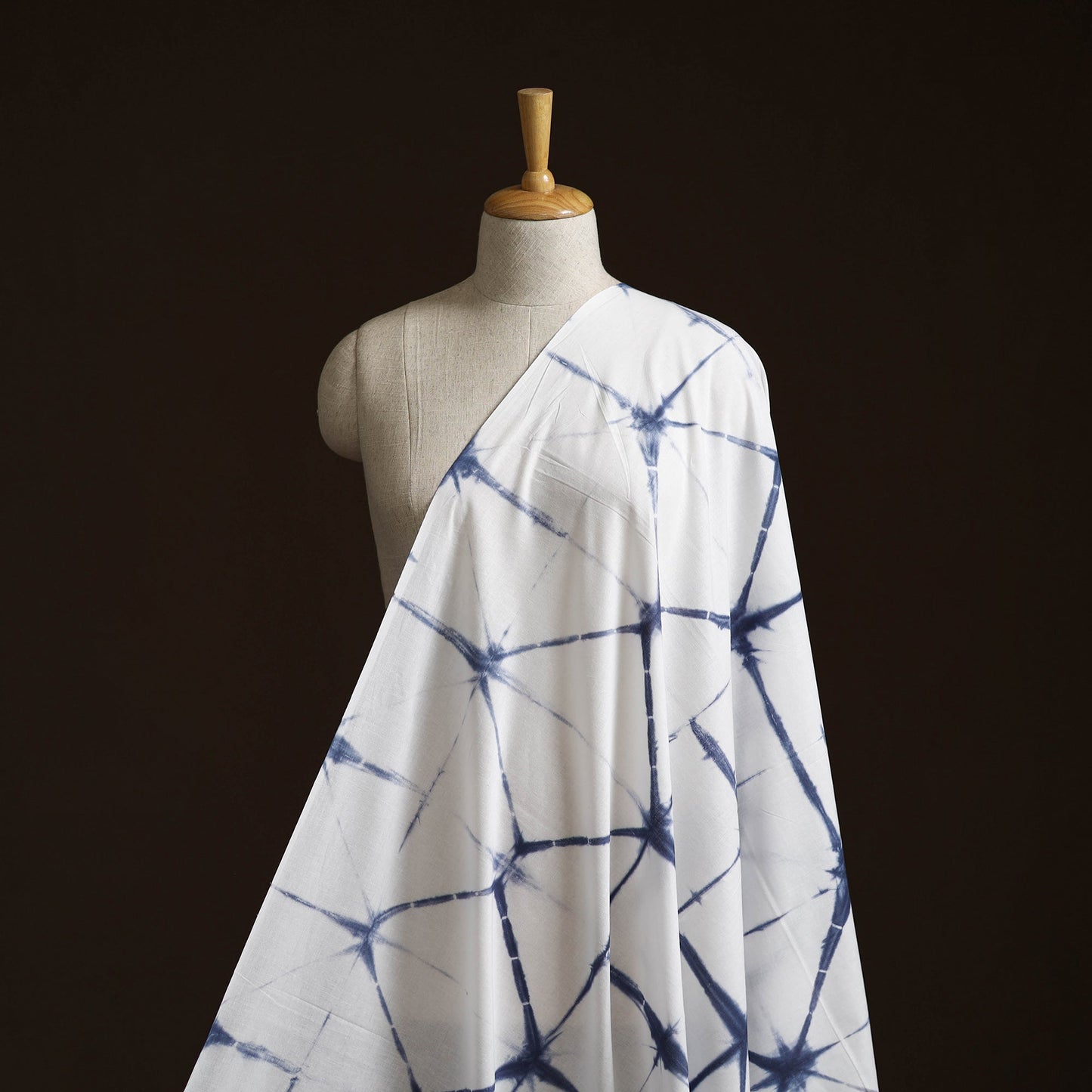 Shibori tie-dye pure mul cotton fabric 02 - handcrafted