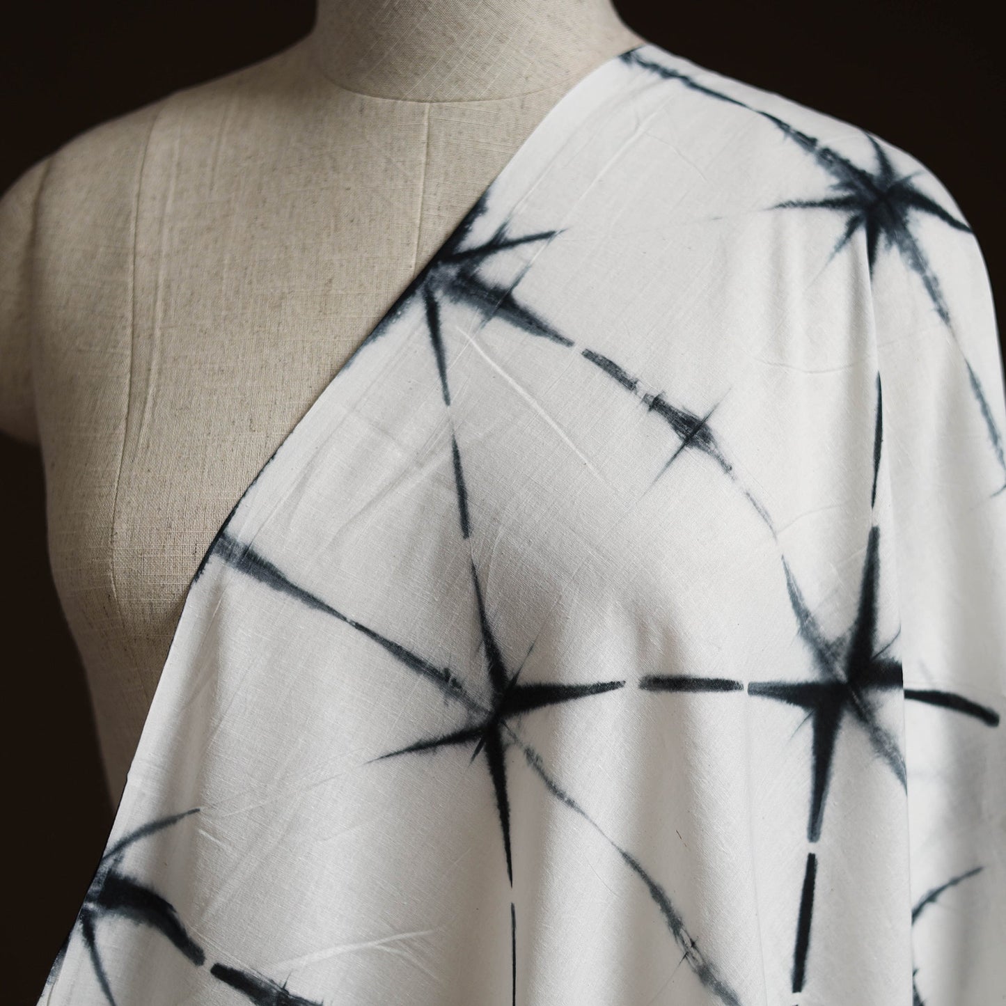 Shibori tie-dye pure mul cotton fabric 22 - handcrafted